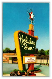 Vintage 1960's Advertising Postcard Holiday Inn Akron-Cleveland Hudson Ohio
