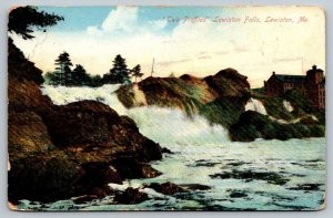 Lewiston Falls  Maine   Postcard  1912