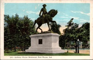 Anthony Wayne Monument Fort Wayne Indiana IN Postcard