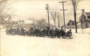 Farmington NH Uncle Sam Sled Fastest Largest Sled on Earth Real Photo Postcard