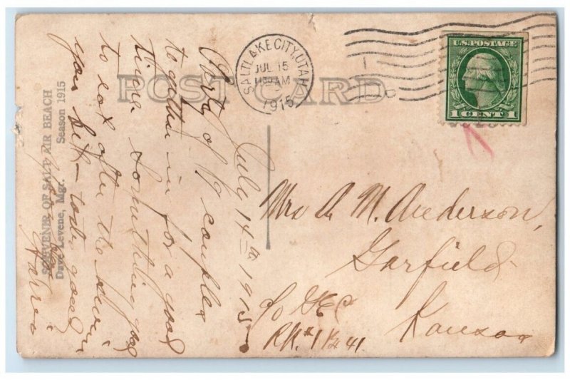 1915 Swimming Bathing Scene Saltair Beach Salt Lake City UT RPPC Photo Postcard