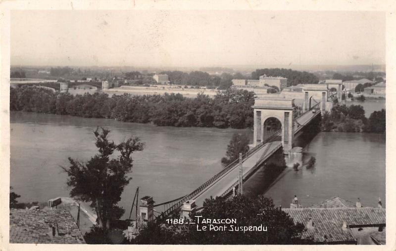 B104996 France Tarascon Le Pont Suspendu Bridge River Panorama