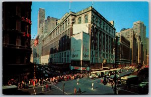 Vtg New York City NY Herald Square Macy's Department Store Street View Postcard