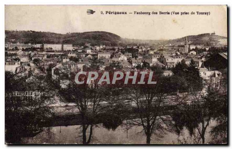 Old Postcard Faubourg des Barris Perigueux View from Tourny