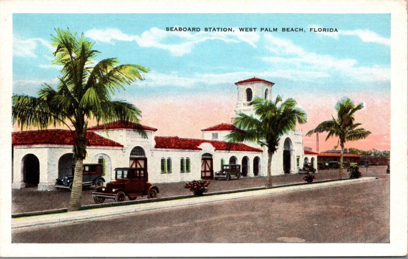 Postcard Seaboard Station in West Palm Beach, Florida 