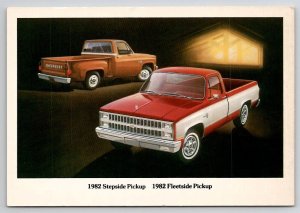 Automobile Chevy Pickup Stepside and Fleetside Advertising Postcard E21