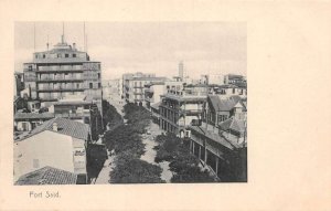 Port Said Egypt Birds Eye View Street Scene Vintage Postcard AA74998