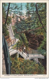 New York Watkins Glen Stairway To Point Lookout Curteich