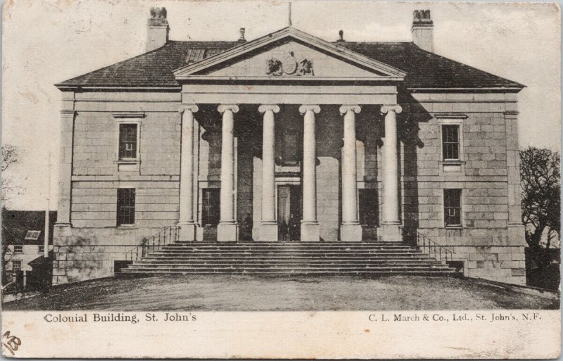 Colonial Building St. John's Newfoundland NL NFLD CL March & Co Postcard E86