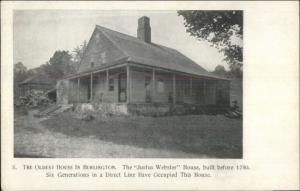 Oldest House in Burlington CT Justus Webster House c1905 Postcard