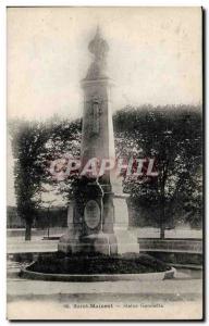 Saint Maixent Postcard Old Statue Gambetta