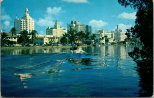 Florida FL Miami Beach Collins Avenue Hotel Row Postcard Old Vintage Card View