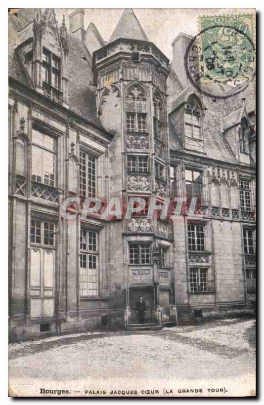 Old Postcard Bourges Palais Jacques Coeur Great Tower