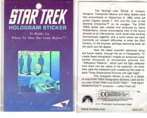 Star Trek, Original, Transporter Pad Hologram Sticker, 1991, To Boldly Go Where