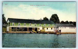 NORTH FAIR HAVEN, NY ~ BAY VIEW HOTEL Boat House c1910s Cayuga County   Postcard