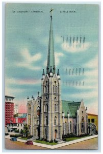 1945 St. Andrews Cathedral Street View Little Rock Arkansas AR Vintage Postcard