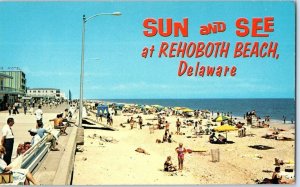 Sun and Sea at Rehoboth Beach Delaware Postcard