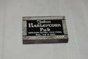 John Barleycorn Hotel Riverstown Co. Cork Matchbox