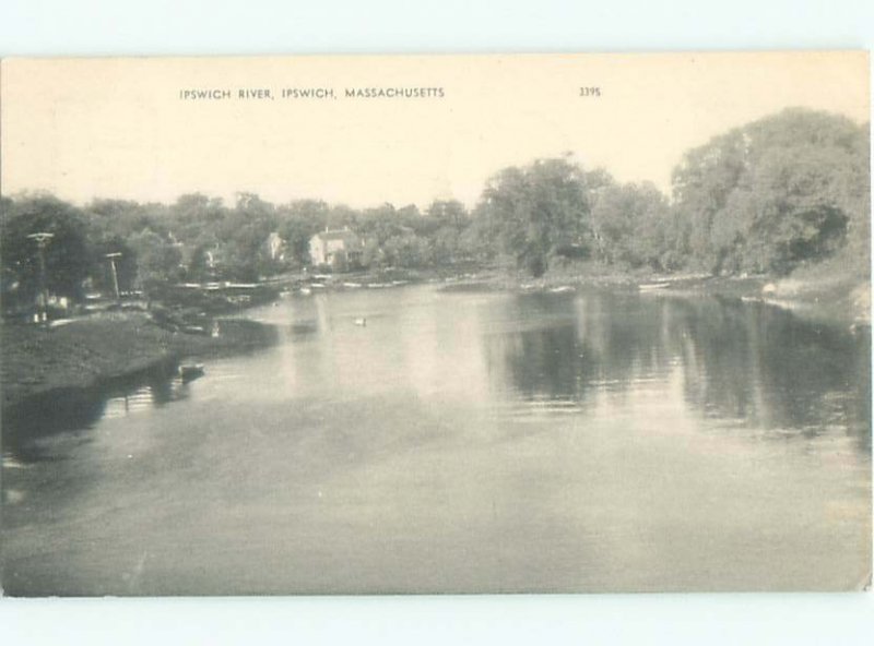 1950's RIVER SCENE Ipswich - Near Worcester & Salem & Boston MA AE6918