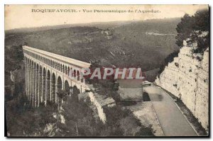 Postcard Old Roquefavour Panoramic View of the Aqueduct