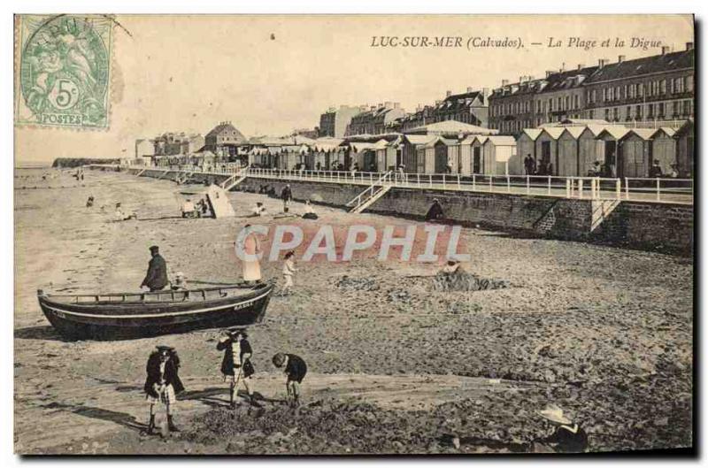 Old Postcard Luke At sea Beach and the dam