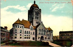 Vintage Massachusetts Postcard - Taunton  - Bristol County Court House