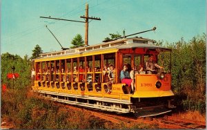 VINTAGE POSTCARD SEASHORE TROLLEY MUSEUM KENNEBUNKPORT MAINE #1391 15-BENCH OPEN