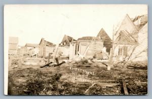 MAUSTON WI DESTROYED HOMES AFTER CYCLONE 1913 ANTIQUE REAL PHOTO POSTCARD RPPC