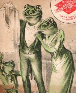 1881 Daniel Miller & Co. Diamond Shirt Anthropomorphic Frog Family P184