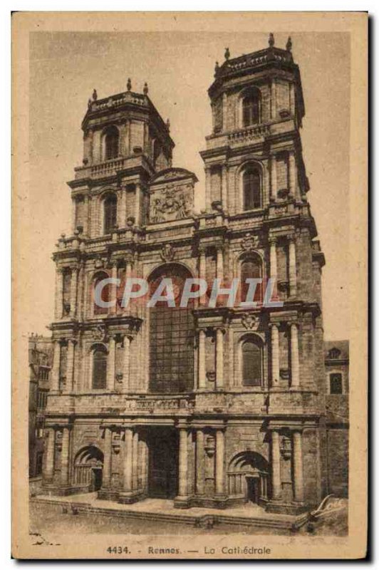 Old Postcard Rennes La Cathedrale