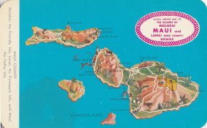 Molokai Islands Maui Map Postcard