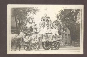 RPPC ROSELAND ILLINOIS FOURTH OF JULY PARADE FLOAT REAL PHOTO POSTCARD