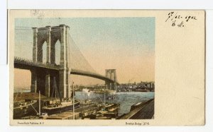 [BROOKLYN BRIDGE] PRIVATE MAILING CARD, 1898-1902