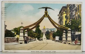 Utah Eagle Gate Salt Lake City 1919 to E 33rd St New York  Postcard J19
