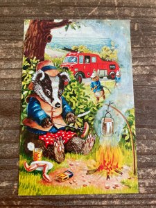 The Interrupted Feast, Fire Dept, Badger, 363, Racey Helps, Vintage Postcard