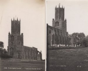 Fotheringhay Church Northampton 2x Old Real Photo Postcard s