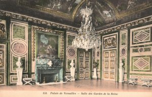 Vintage Postcard 1910s Palais De Versailles Salle Des Gardes De La Reine