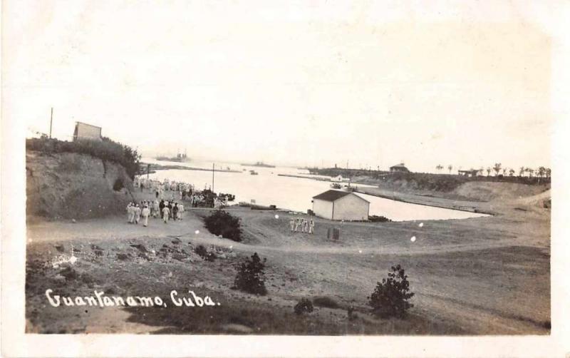 Guantanamo Bay Cuba Harbor Real Photo Antique Postcard J50814