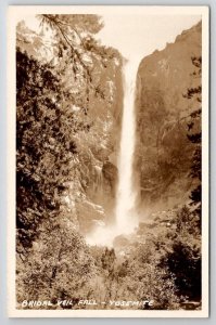 Bridal Veil Falls Yosemite California Real Photo RPPC Postcard X21