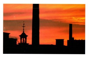 Mill Sunset Frames Lowells Industrial Skyline Massachusetts Postcard