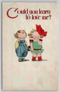 Cute Kids Learn To Love Me Valentine To Long Pine Nebraska Postcard A33