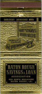Vintage Matchbook Cover Baton Rouge Savings & Loans Louisiana MB174