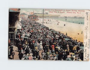 Postcard Atlantic City Boardwalk on Easter Sunday Morning, Atlantic City, N. J.