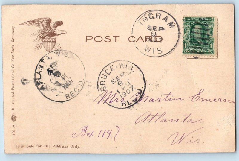 Duluth Minnesota MN Postcard Rustic Bridge Lesters Park c1907 Vintage Antique