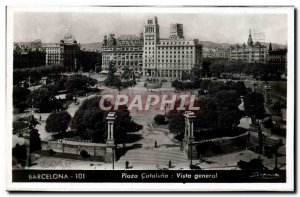 Old Postcard Barcelona Plaza Cataluna Vista General