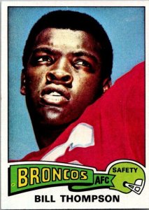 1975 Topps Football Card Denver Broncos Bill Thompson Safety sk4818