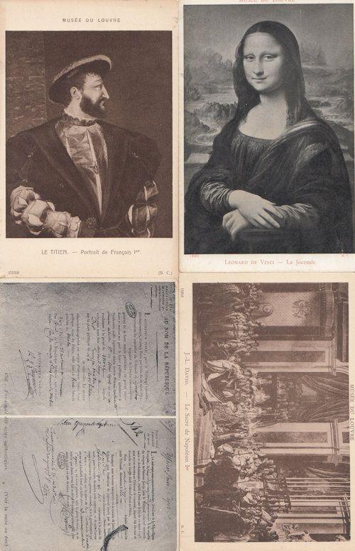 Museum De Louvre Napoleon Mona Lisa Henry VIII Rhine Letter 4x Military Frenc...