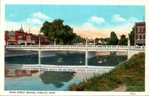 Ohio Findlay Main Street Bridge 1943 Curteich