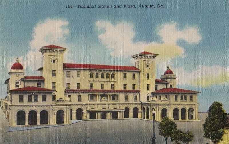 Postcard Railroad Terminal Station and Plaza Atlanta GA