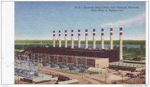 PADUCAH, Kentucky, 1930-1940´s; TVA's Shawnee Steam Plant, Ohio River in Bac...
